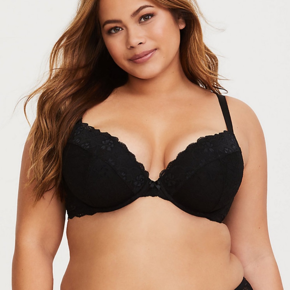 Torrid Black Lace Push Up Bra